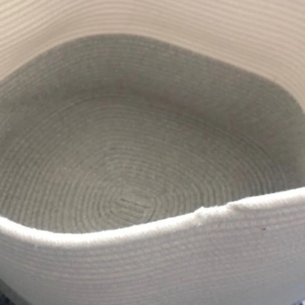 Santorini SALT BY SABRINA Woven Storage Basket XL Cream Grey SALT With Handles